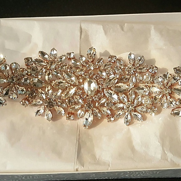 Rose Gold Wedding Applique Belt/Sash main image 5